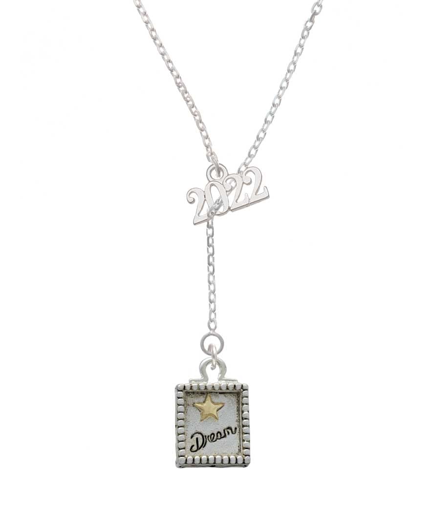 2022 Delight Jewelry Two-Tone Shadow Box Message Lariat Necklace - 18