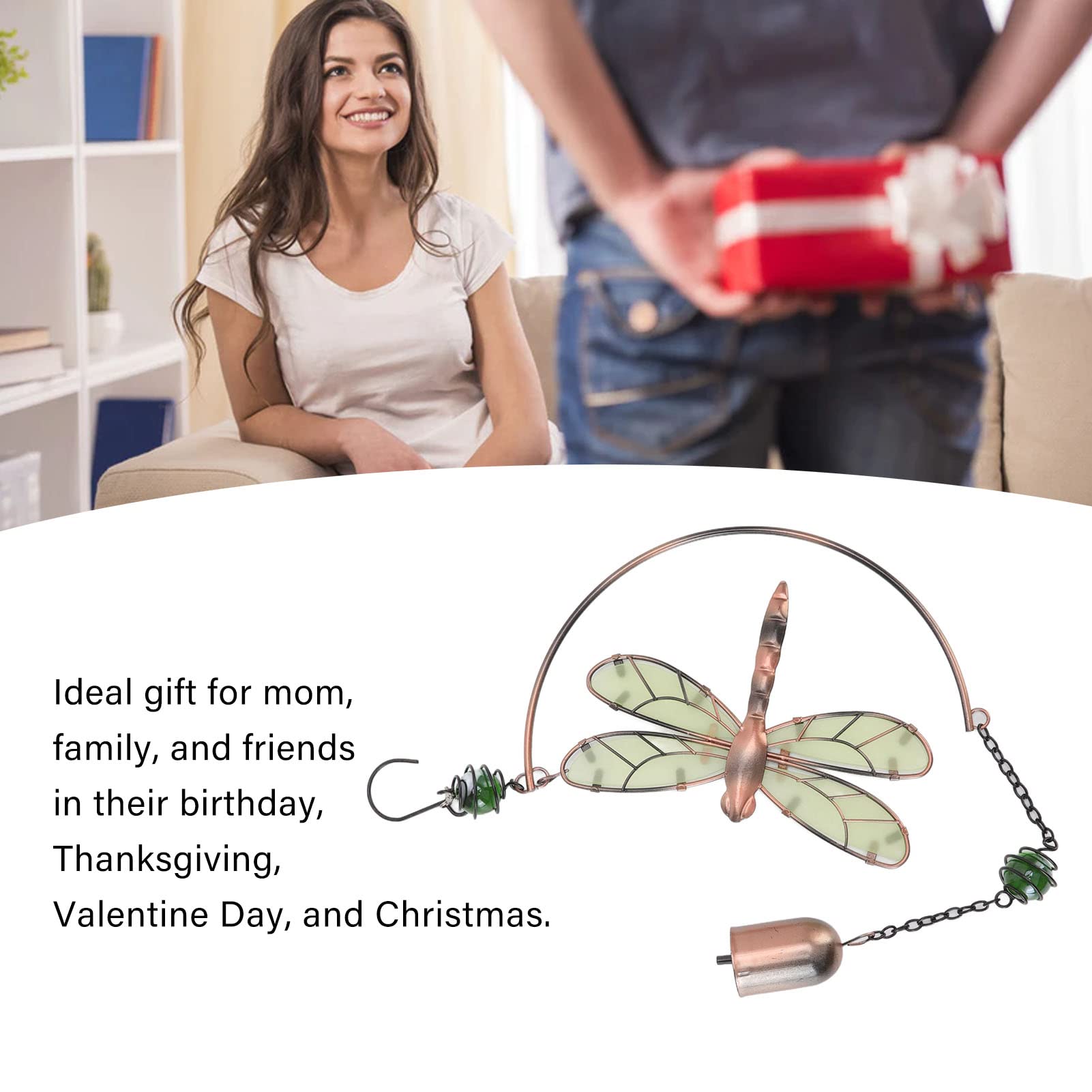 Dragonfly Wind Chimes Outdoor Decor - Waterproof Iron & Acrylic Wind Chime with Beautiful Melody for Garden, Patio, and Home Decoration - Perfect for Relaxing in Your Backyard or as a Housewarming Gift