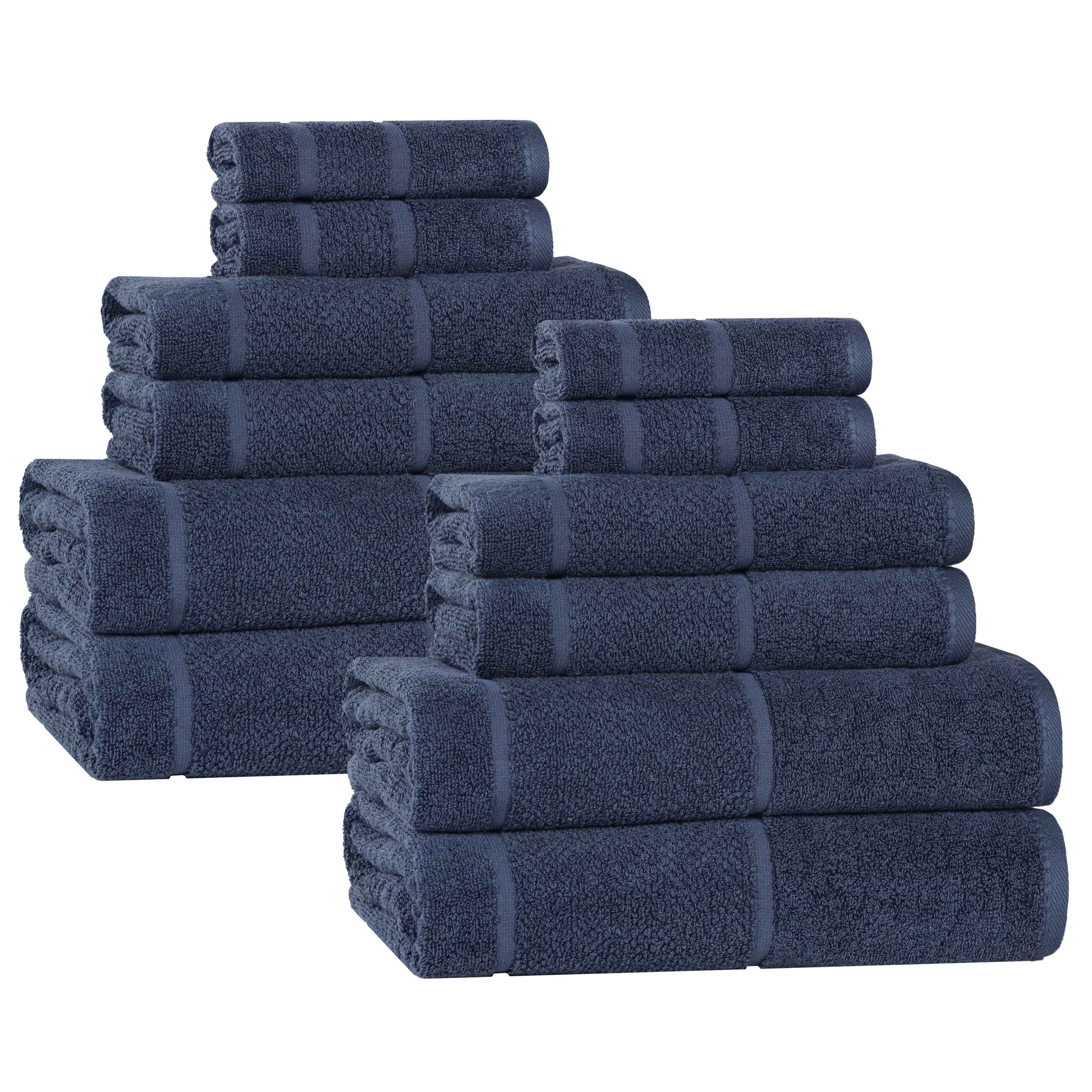 Premium 12-Piece Cotton Towel Set with Smart Twist Design - Soft, Absorbent & Durable Bath Towels for Spa, Gym, and Luxury Home Use