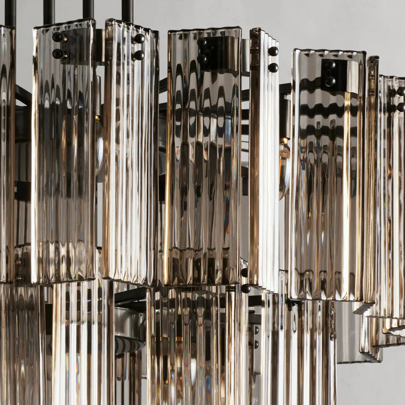 Delsie Round Chandelier - Modern Crystal Ceiling Light Fixture for Dining Room, Living Room & Bedroom | Elegant Lighting Decor for Home & Wedding