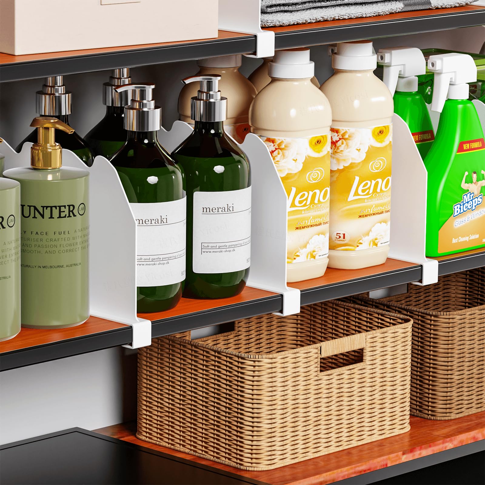 Yieach 6-Pack Acrylic Shelf Dividers for Closet Organization - 9.3