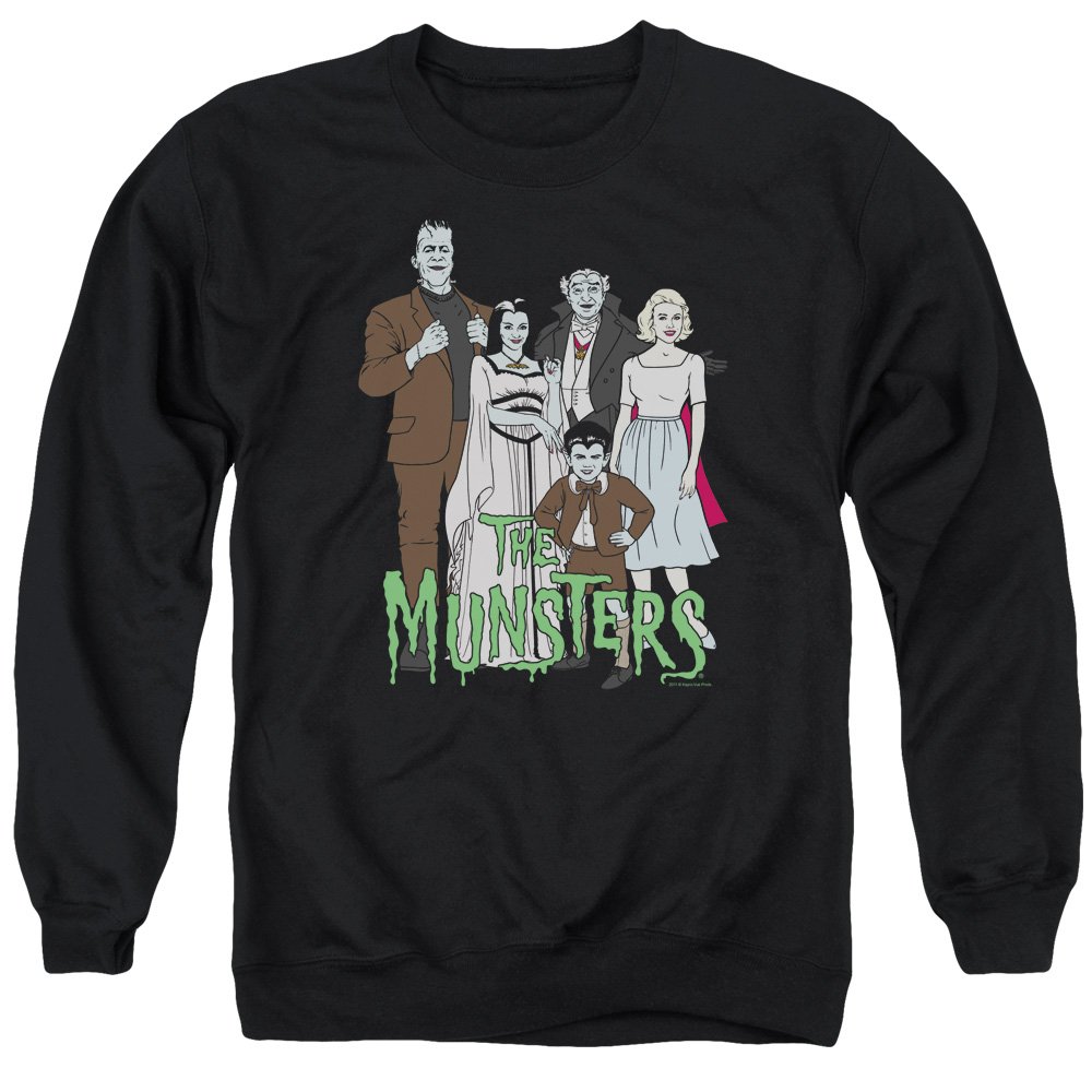 The Munsters Family Unisex Crewneck Sweatshirt for Men & Women - Comfortable Cotton Pullover for Halloween, TV Show Fans & Casual Wear