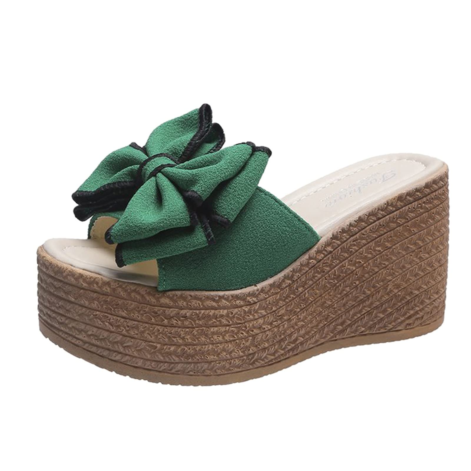 Women's Fashion Wedge Heel Sandals - Spring Summer Casual Open Toe Bow Design Low & High Heel Shoes | Perfect for Beach, Party & Everyday Wear