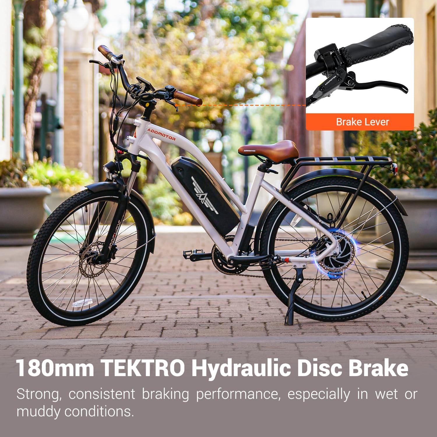 ADDMOTOR CITYPRO E-43 500W Electric Bike for Adults - 720WH 48V 15Ah UL Certified Battery, 95 Mile Range, 26