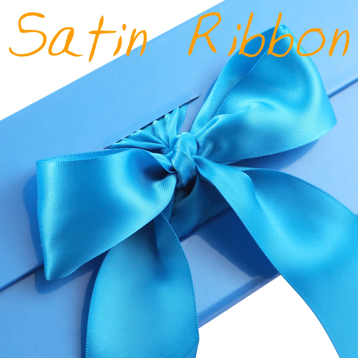 Premium 13x9.7x3.4 Inch Glossy Blue Magnetic Gift Box with Ribbon - Luxury Wedding Proposal Box for Groomsmen, Bridesmaids & Special Occasions - Perfect for Jewelry, Watches, Engagements & Anniversary Gifts