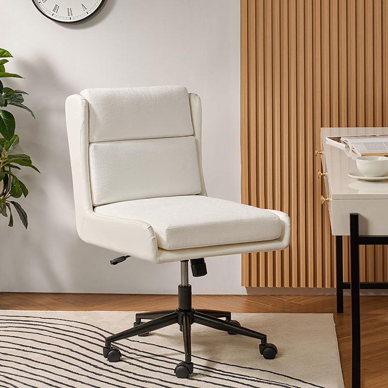 Tobie Modern Ergonomic Faux Leather Office Chair - Adjustable Height Swivel Task Chair with Lumbar Support for Home Office, Gaming & Workspace Comfort