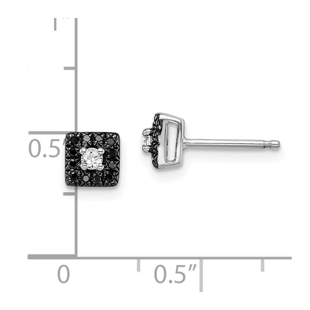 Sterling Silver 6mm Square Diamond Earrings for Women - Party & Wedding
