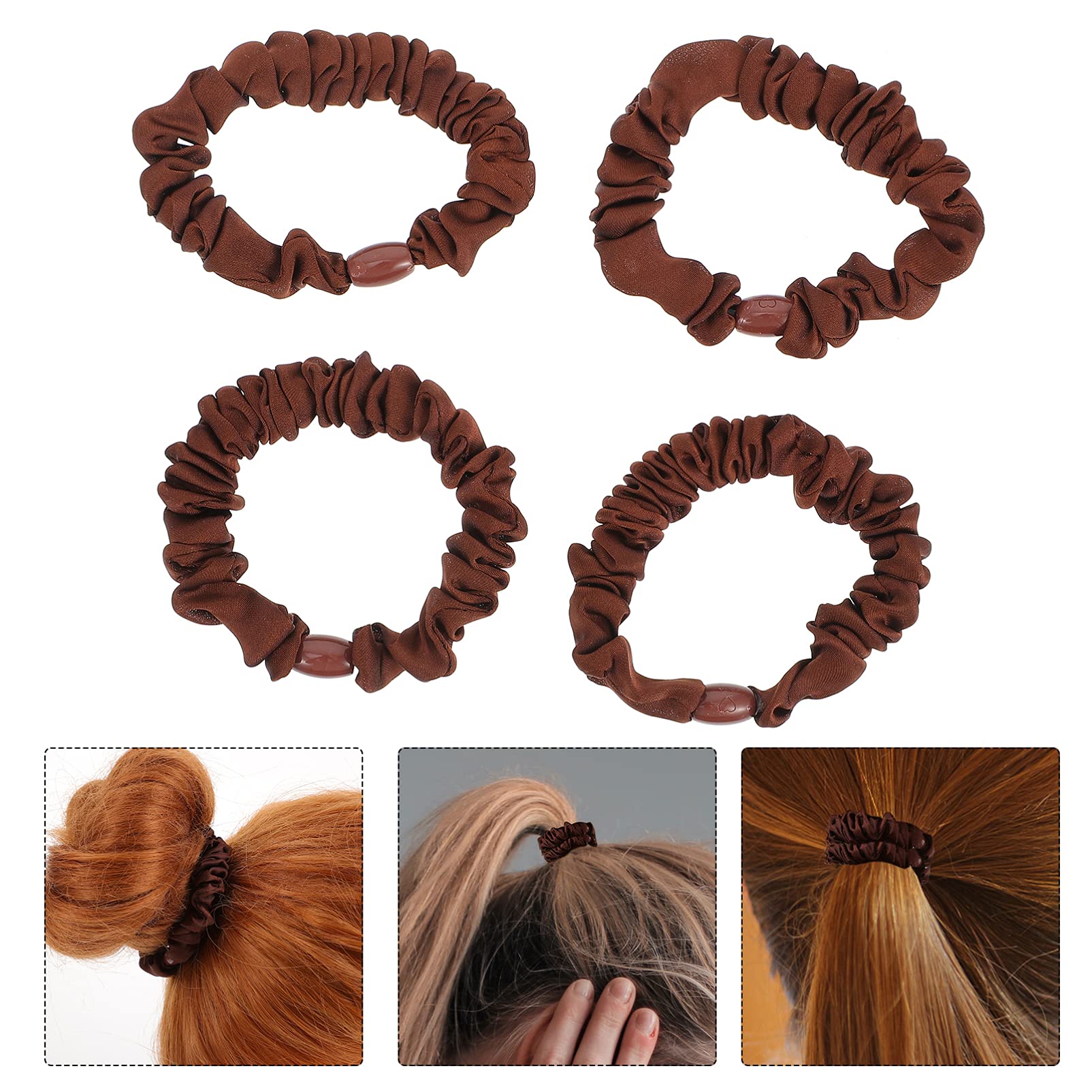 15pcs Satin Hair Ties for Women - Soft Elastic Hair Bands for Curly, Thick & Fine Hair - Gentle No-Slip Hair Accessories for Workout, Office & Everyday Use