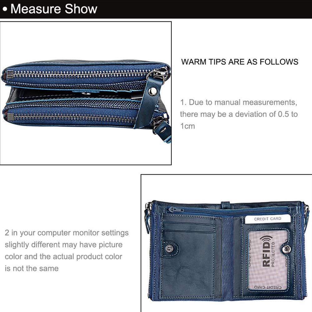 RFID Blocking Men's Leather Wallet - Slim Bifold Double Zip Coin Purse with Money Clip | Perfect for Travel, Business & Everyday Use