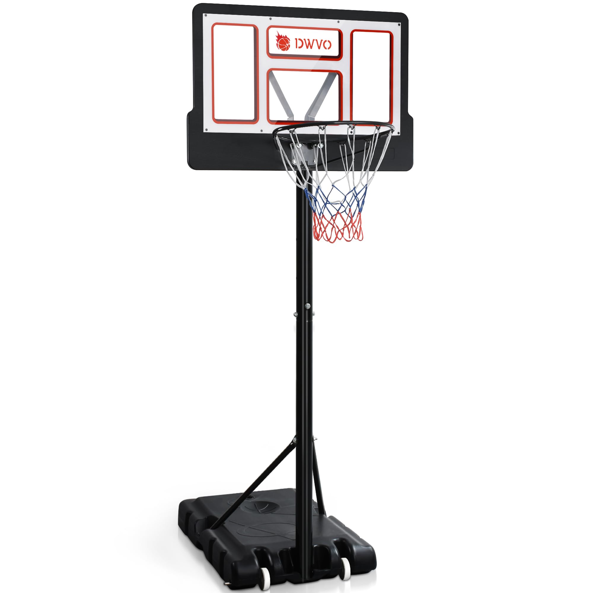 Adjustable 10FT Outdoor Basketball Hoop - 44in Shatterproof Backboard & 18in Rim for Driveway & Backyard Play