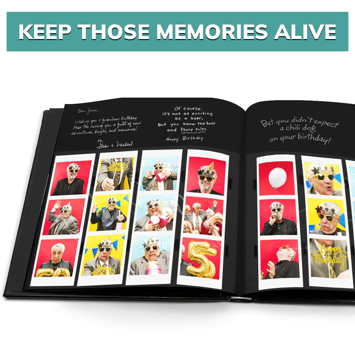 10 Pack PBF Photo Booth Guest Book Album - 2x6 Clear Picture Inserts, Black Cover with Plastic Sleeves & Pages - Perfect for Weddings, Baby Showers & Memory Scrapbooking (Great for Photo Strips & Event Keepsakes)