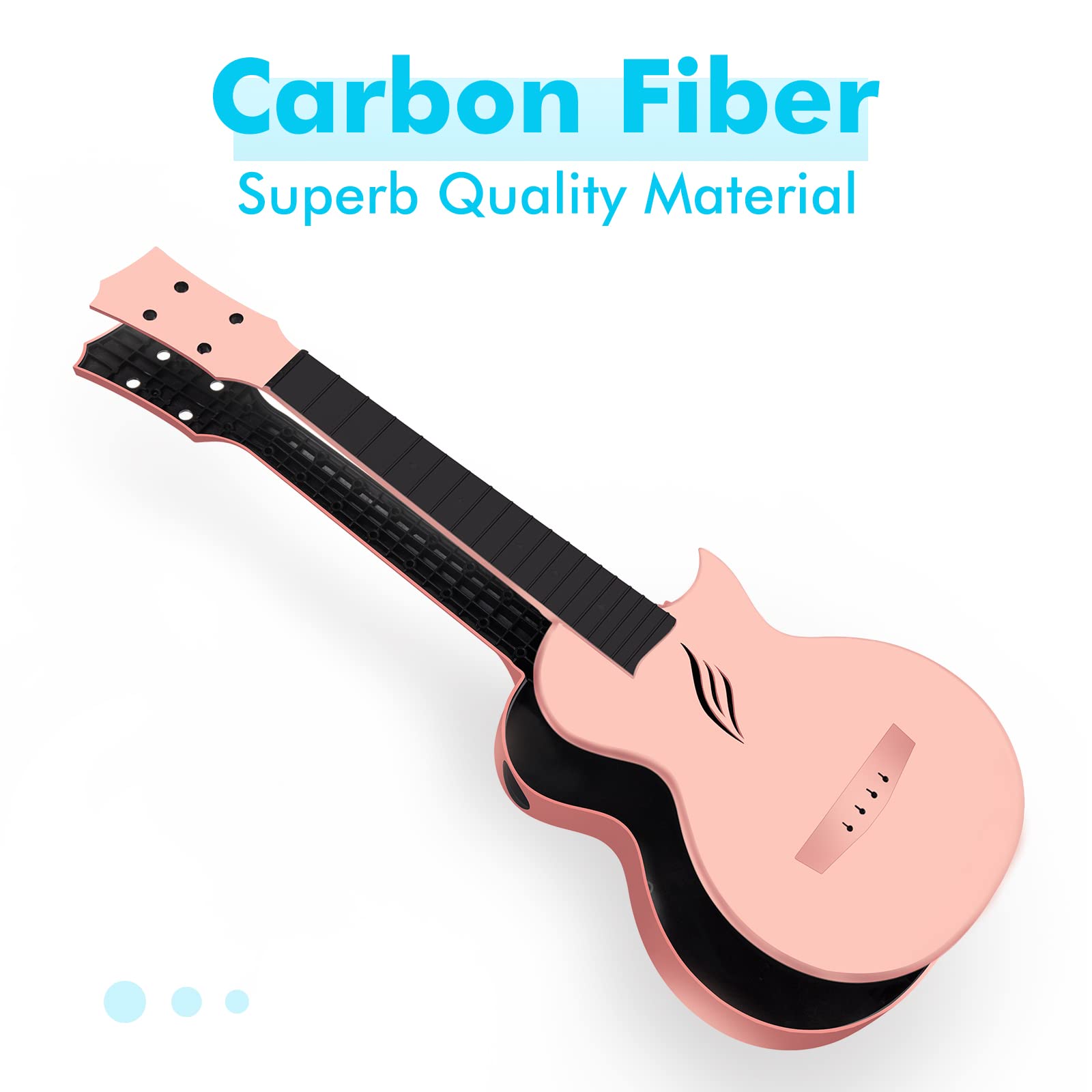 Enya Nova U 23'' Carbon Fiber Travel Ukulele Beginner Kit with Online Lessons, Case, Strap, Capo & Strings - Pink | Portable Concert Ukulele for Travel, Camping, Beach & Gift Giving