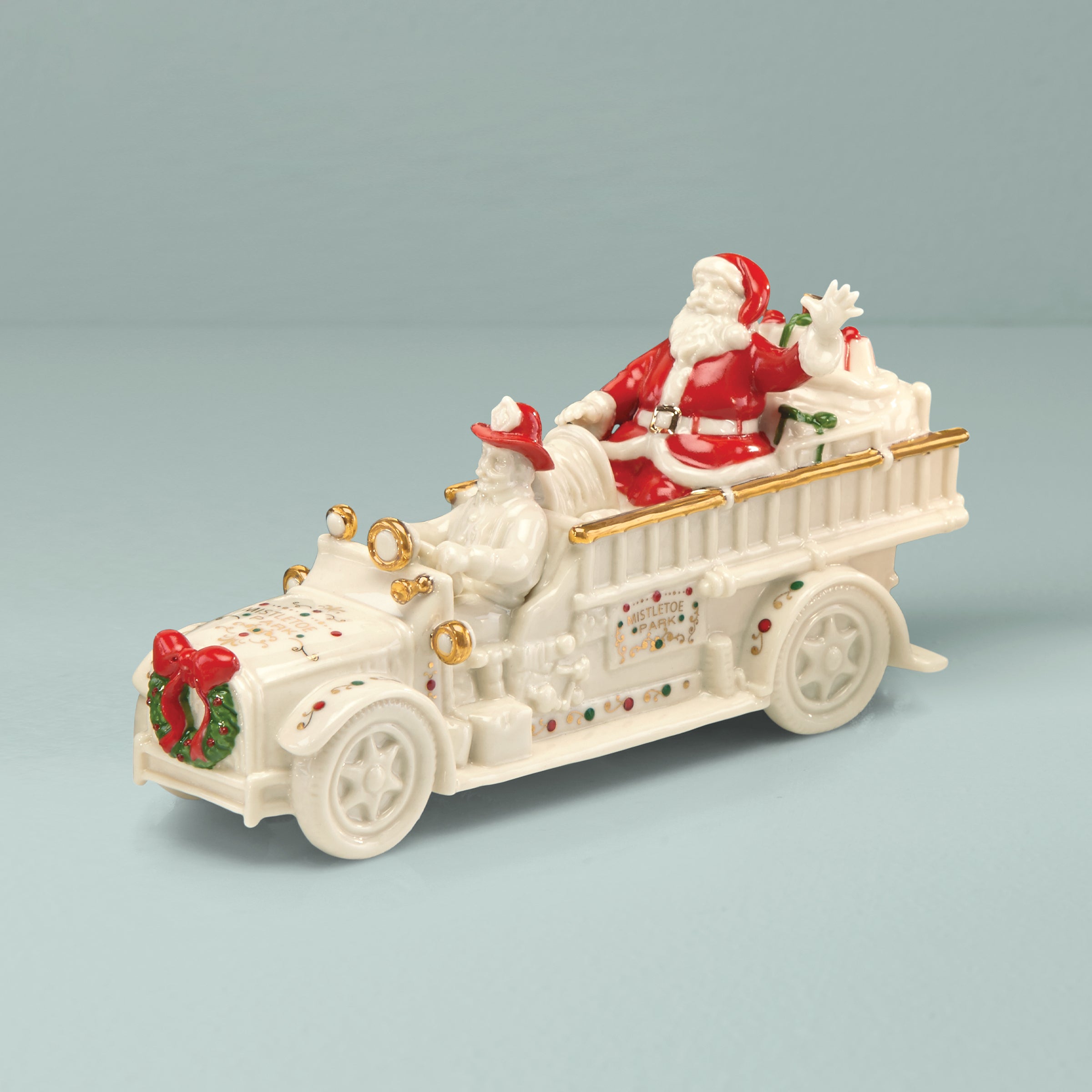 Santa's Fire Truck Figurine - Mistletoe Park Christmas Decoration for Holiday Home Décor, Gift & Collectible | Perfect for Christmas Tree, Mantel & Festive Displays