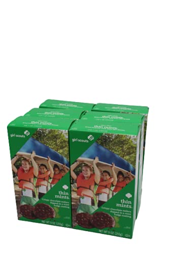 Organic Thin Mint Cookies by Girl Scouts – Handmade with Natural Ingredients, 9oz Each (Pack of 12) – Perfect for Snacking, Gifts & Fundraising Events