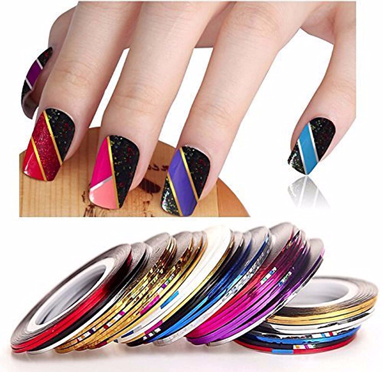 Premium Nail Art Kit with 100 Fake Nails, 15 Brushes, 5 Dotting Tools, 48 Glitter Bottles, 10 Tapes, 2 Glues & 10 Guides (190-Piece Set) - Perfect for DIY Manicures, Salon Professionals & Nail Art Enthusiasts
