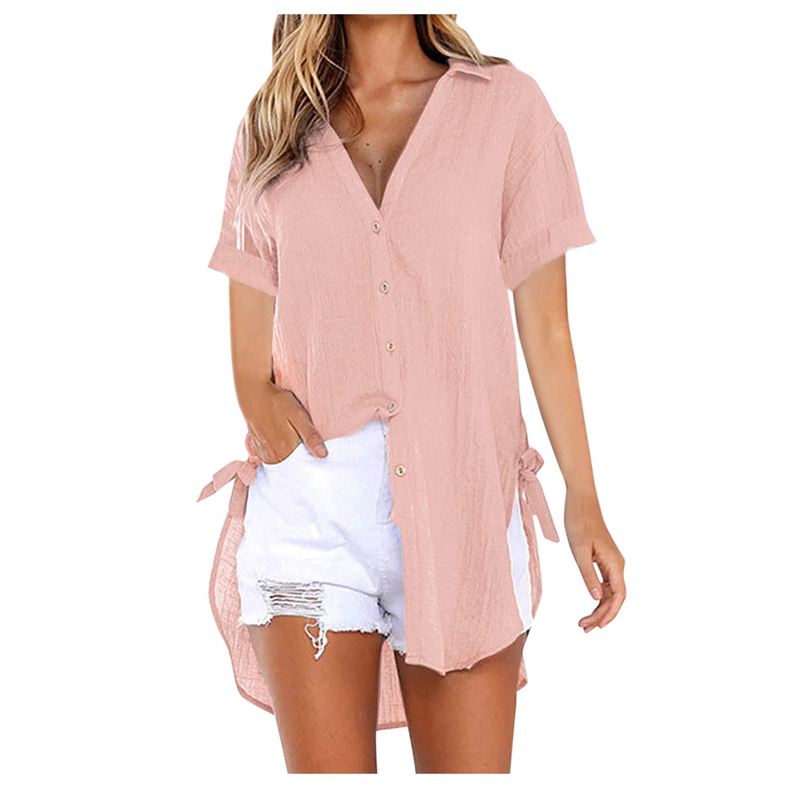 Women's Summer Sweater Tank Tops - Loose Fit Short Sleeve Casual T-Shirts for Everyday Wear | Perfect for Beach, Travel & Lounge