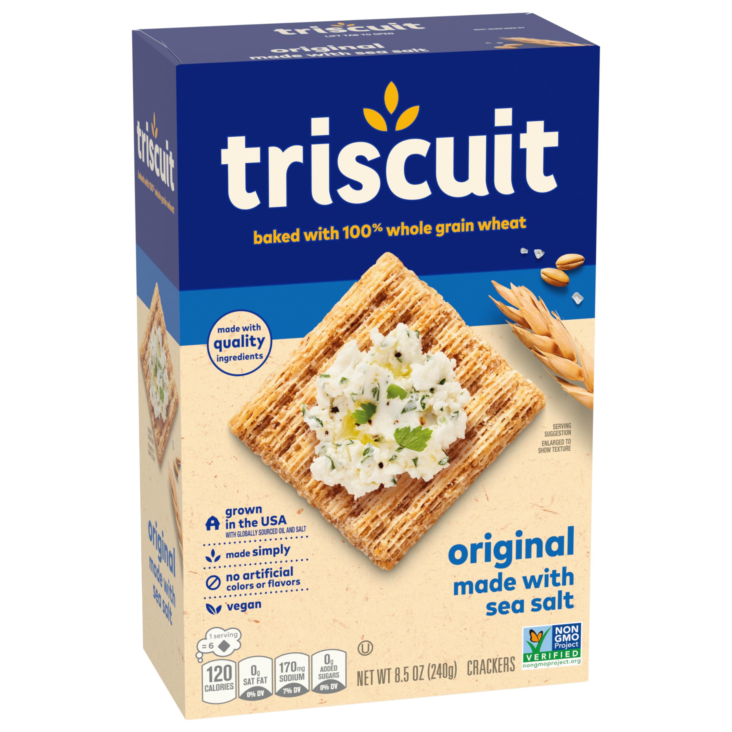 Triscuit Original Whole Grain Wheat Crackers - Vegan, Healthy Snack - Bulk Pack of 12 (8.5 oz Boxes) - Perfect for Lunch Boxes, Office Snacks & Party Platters