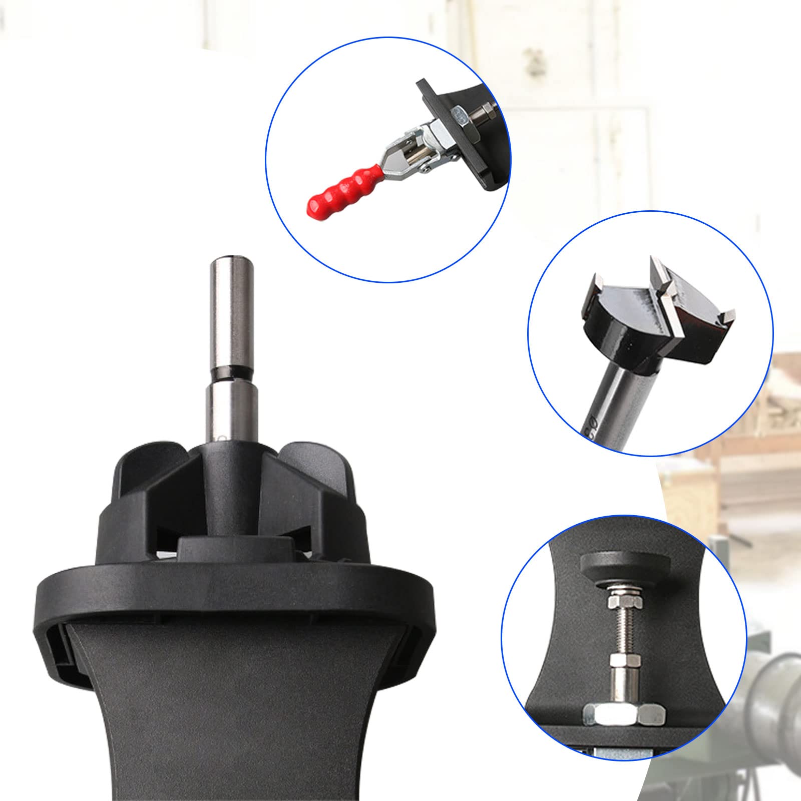 35mm Adjustable Concealed Hinge Jig with Clamp - Precision Woodworking Tool for Cabinet Door Hinges | Drilling Guide & Hole Locator | Perfect for Cabinet Installation, Furniture Making & DIY Home Projects