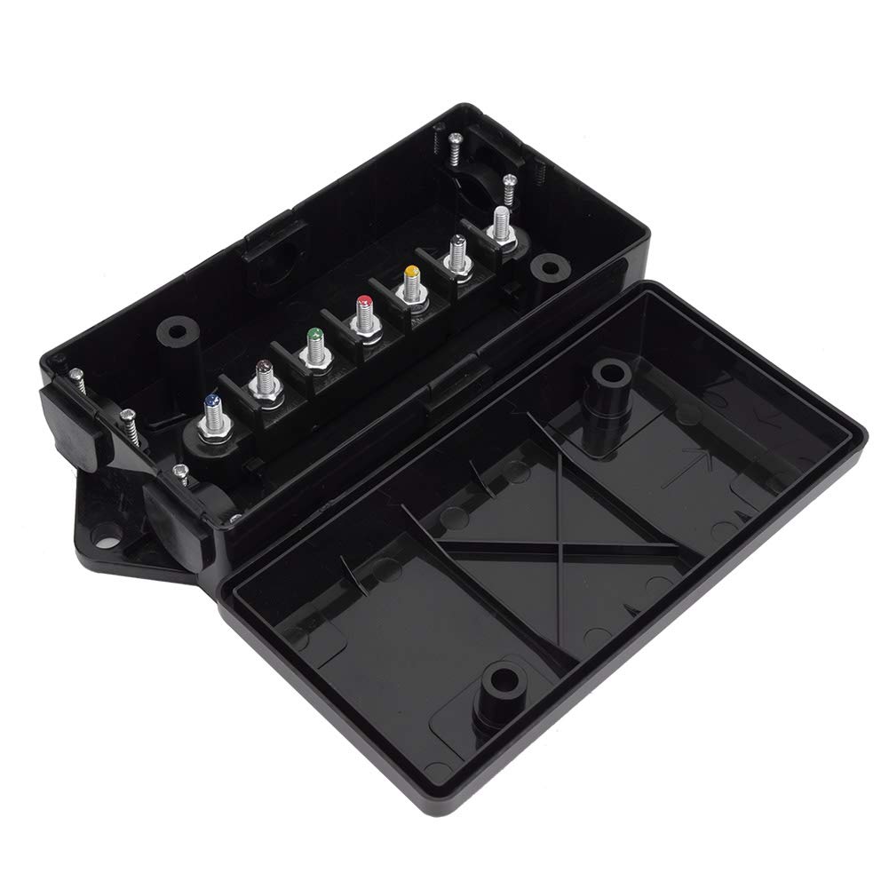 7 Way Trailer Wiring Junction Box - Waterproof Electrical Connector for US Trailers | Heavy Duty RV, Boat & Truck Wiring Harness Connection | Outdoor Use, Marine & Off-Road Applications