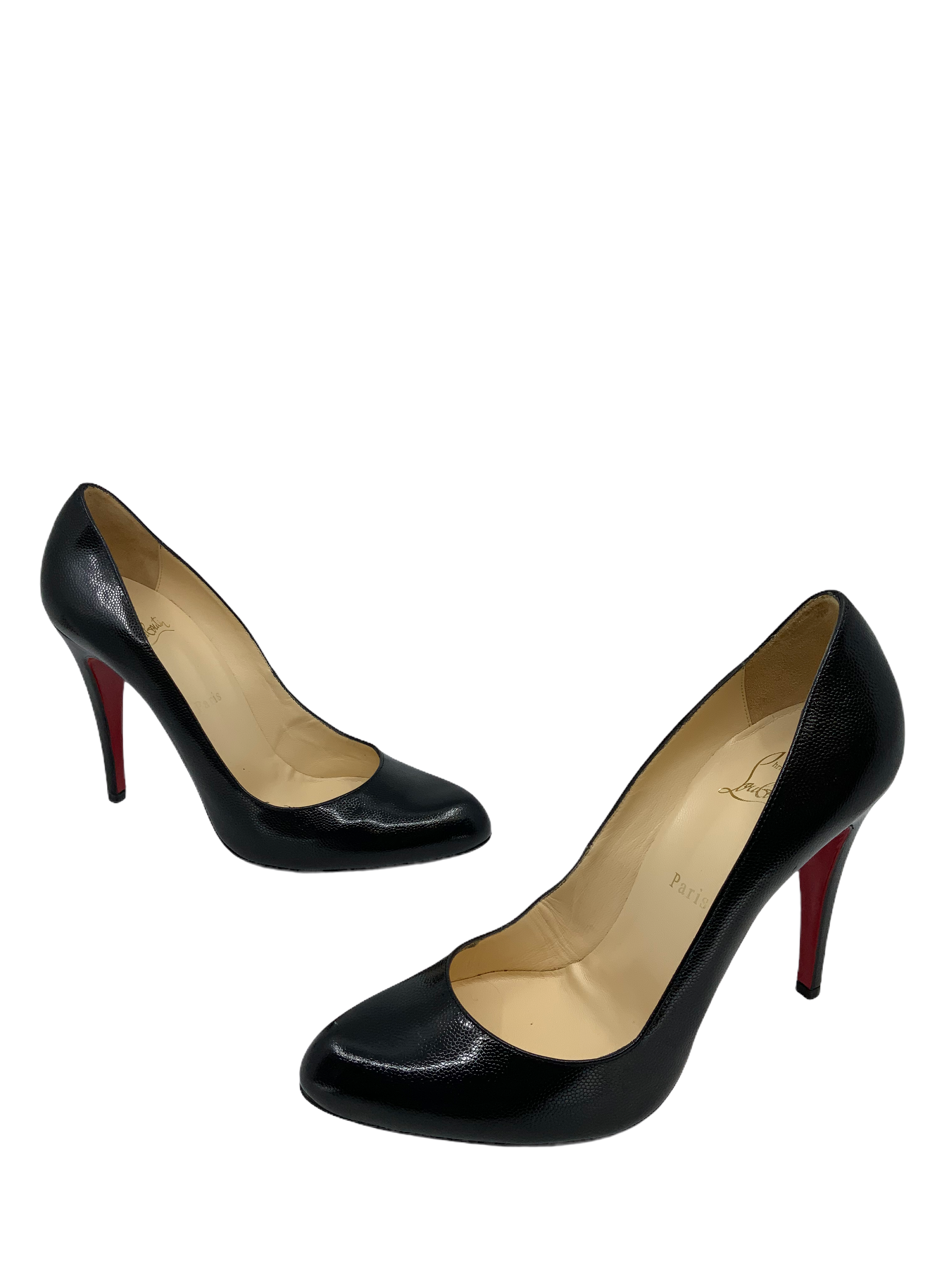 Christian Louboutin Women's Size 11 Textured Leather Simple Pumps - Elegant Pointed Toe Heels for Weddings, Parties & Office Wear | NEW