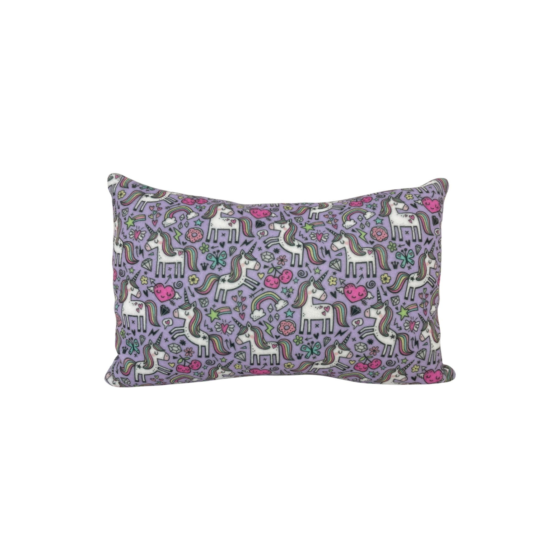 Soft Unicorns & Rainbows Fleece Pillow 8x13 - Cozy Kids Bedroom Decor & Cute Nursery Throw Pillow for Girls - Perfect for Sleepovers, Playrooms & Birthday Gifts
