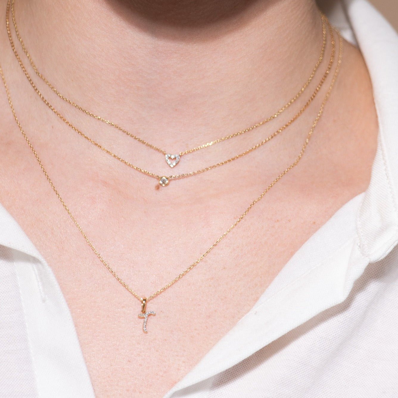 14K Solid Yellow Gold Diamond Heart Pendant Necklace for Women - Elegant Jewelry Gift for Valentine's Day, Anniversary & Special Occasions