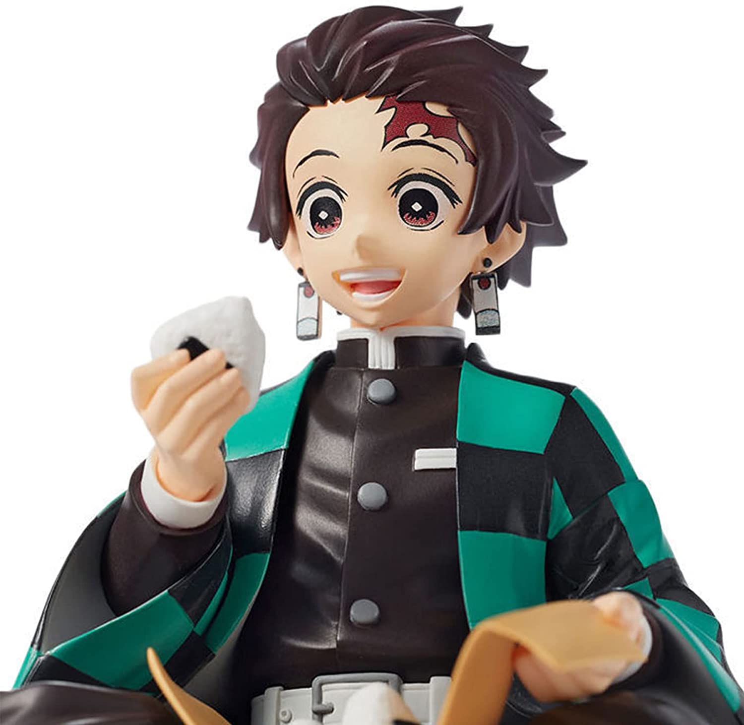 Tanjiro Kamado Demon Slayer Anime Action Figure - Sitting Pose with Rice Balls - Perfect for Anime Collectors, Display & Gift Giving