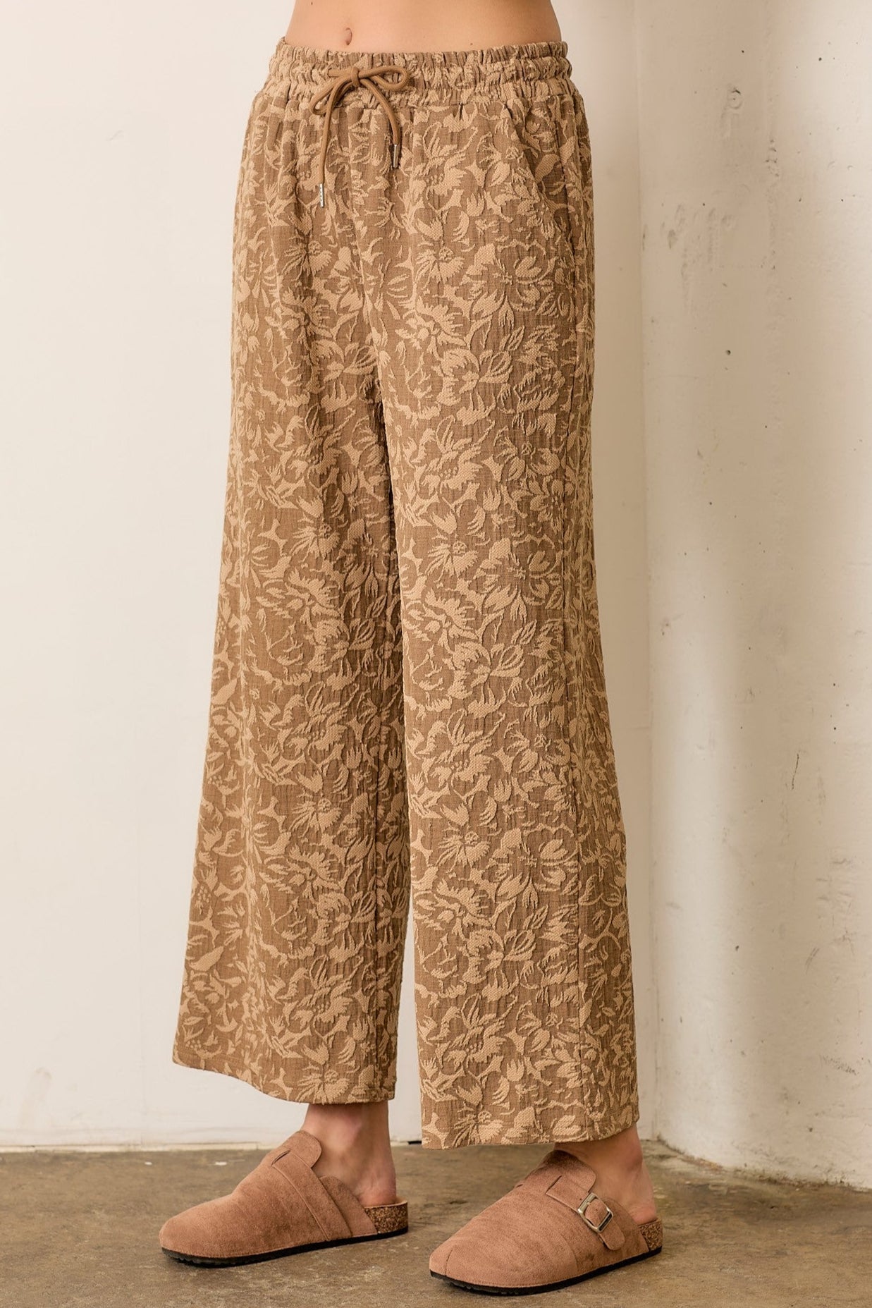 Bohemian Floral Tapestry Pants for Women - Camel Color Hippie Style Lounge Pants | Perfect for Yoga, Music Festivals & Boho Chic Outfits