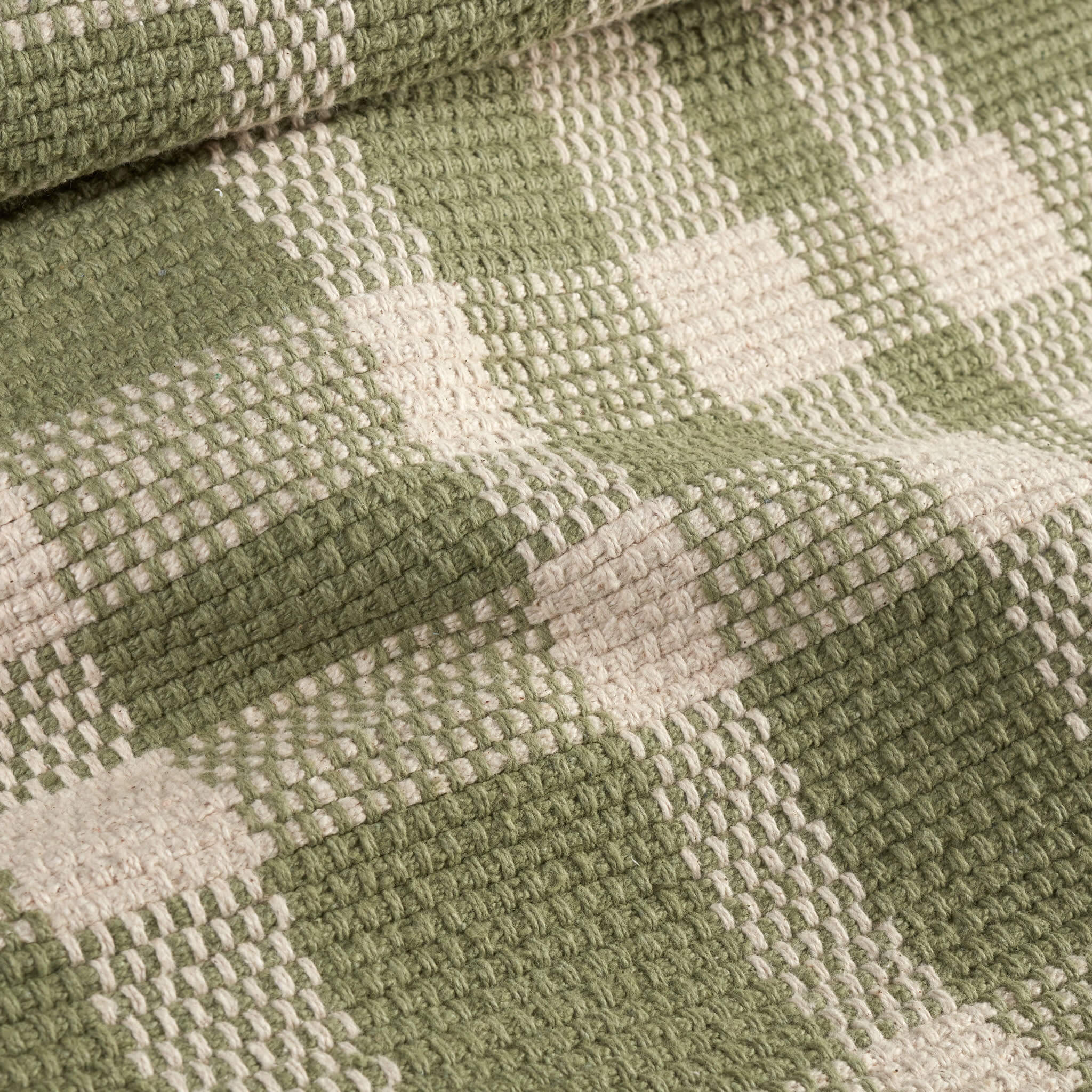 Dash & Albert Tattersall Handwoven Cotton Rug - Soft & Durable Area Rug for Living Room, Bedroom, Dining Room - Perfect for Home Decor & Cozy Spaces