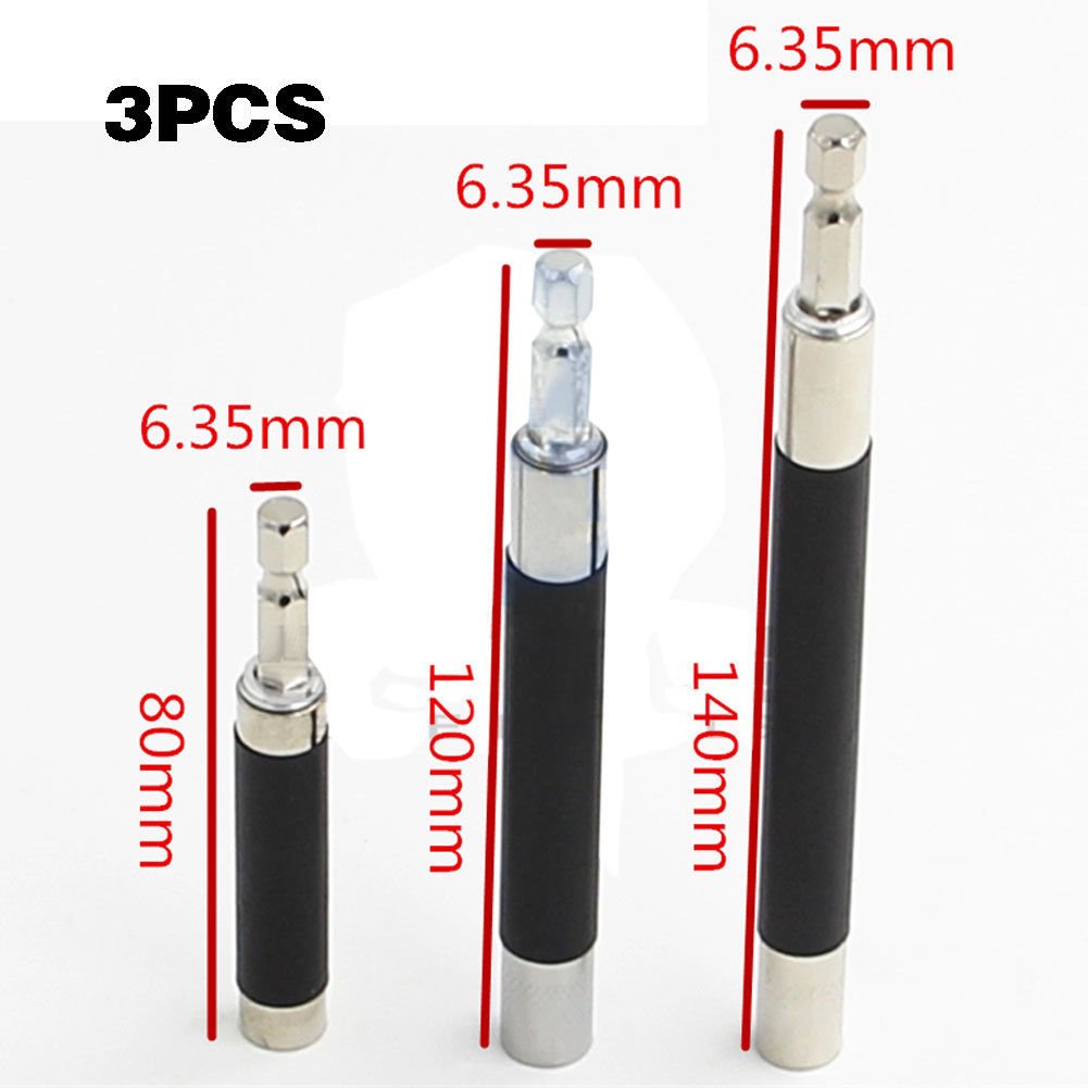 3-Piece Extendible Hex Shank Magnetic Screwdriver Drill Bit Set with Holder & 10 Extra Long 50mm Driver Bits - Perfect for DIY Projects, Home Repairs, and Professional Construction Work