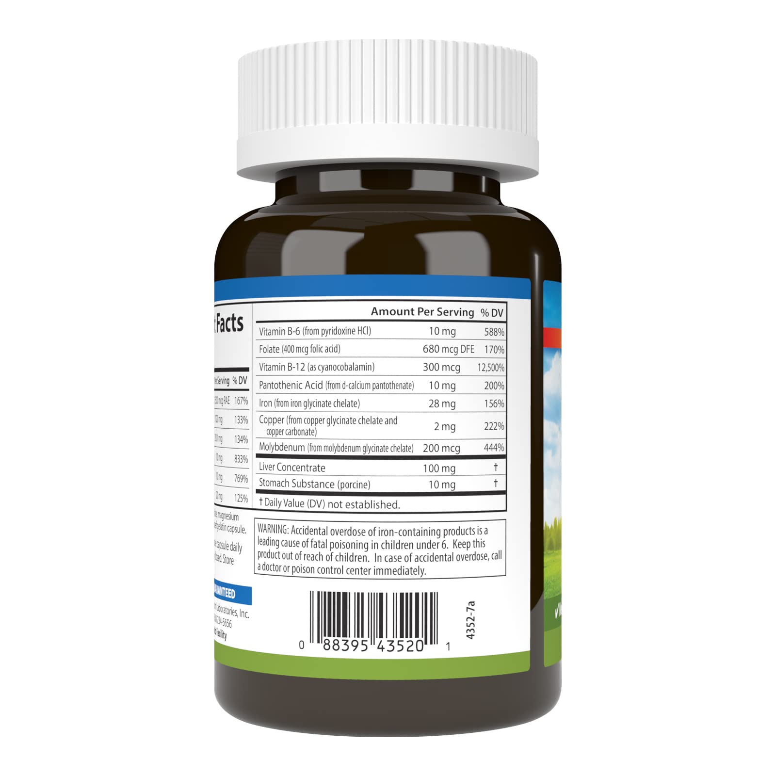 Carlson Women's Iron Restore Supplement - 28mg Iron with B Vitamins for Menstrual Support, Iron Absorption & Women's Health - 180 Capsules - Supports Energy & Vitality During Periods & Pregnancy