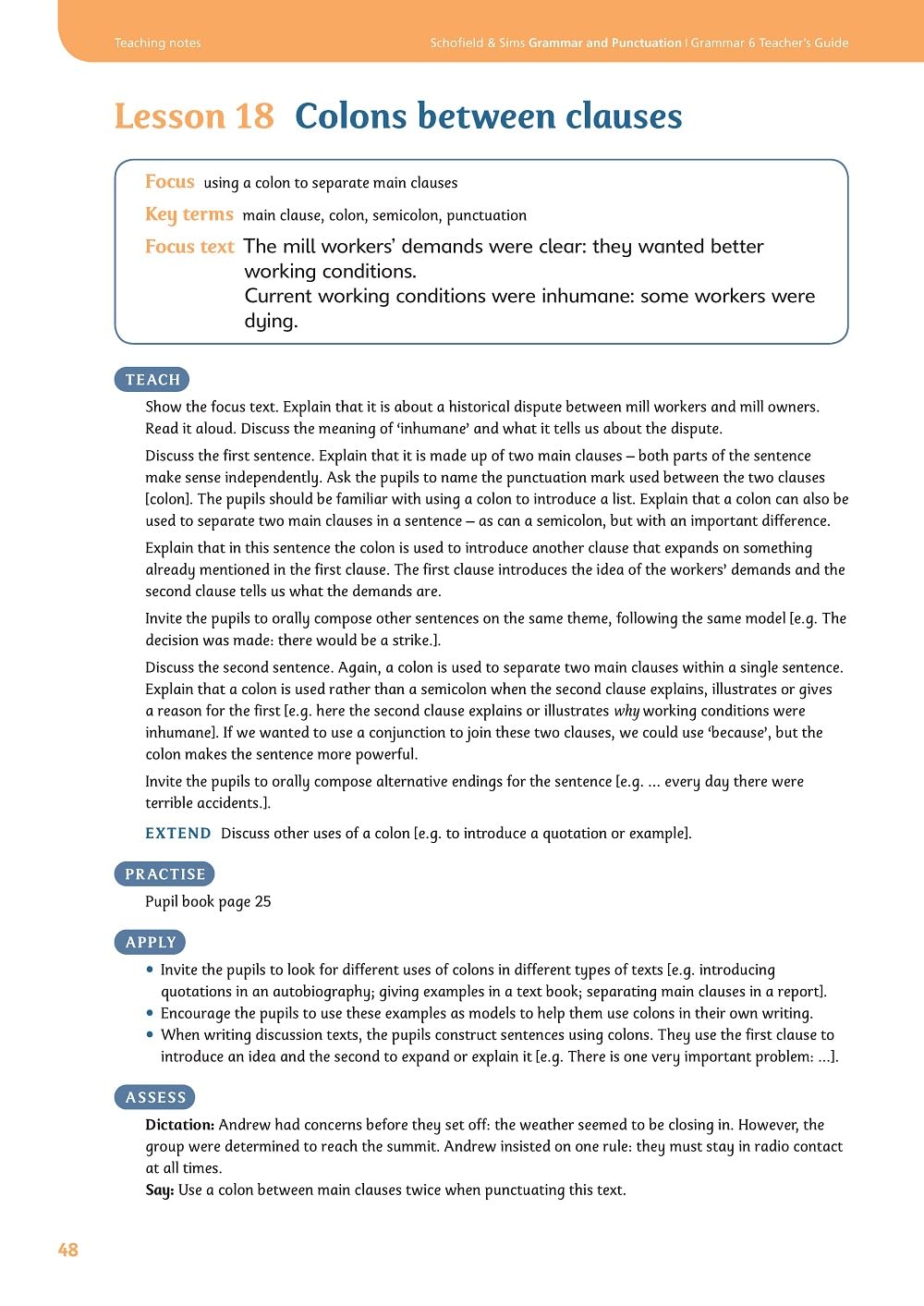 Grammar 6 Teacher's Guide - Classroom Teaching Resource