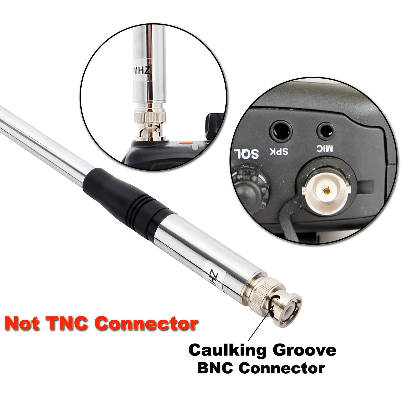 TWAYRDIO Portable CB Radio Antenna - Telescopic BNC 27Mhz Antenna Extendable from 23.3cm to 1.3m for Ham Radio, Compatible with Midland Cobra Uniden - Perfect for Trucking, Off-Roading & Emergency Communication