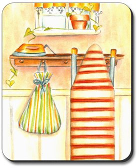 Decorative Ironing Board Art Plates - Non-Slip Mouse Pad for Computer & Office Use - Perfect for Home Decor, Workspace Organization, and Creative Gift Ideas