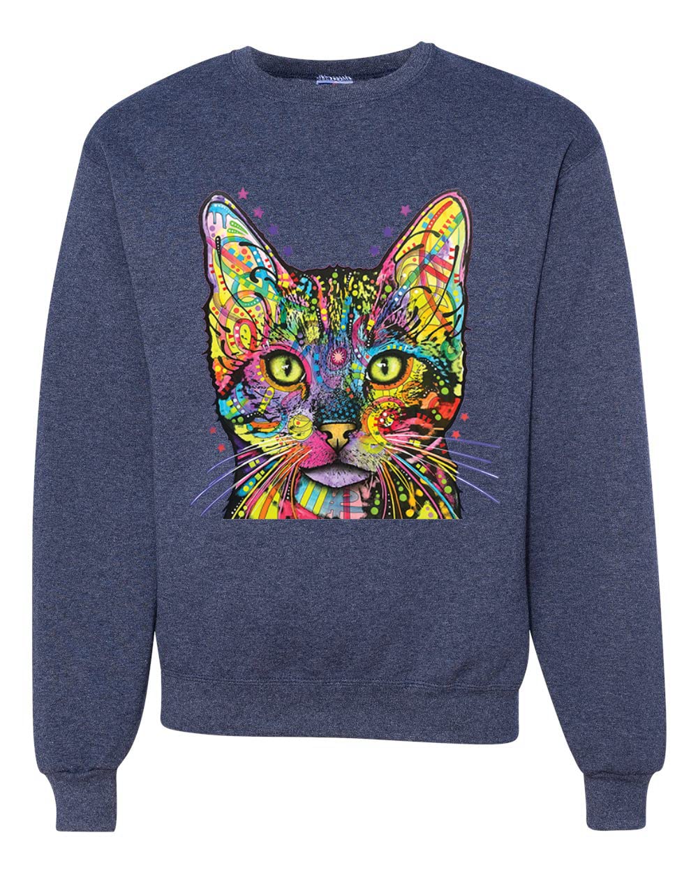 Colorful Cat Sweatshirt | Cat Mom & Cat Dad Unisex Crewneck | Dean Russo Art Animal Lovers Gift | Perfect for Casual Wear & Cat Lovers Fashion