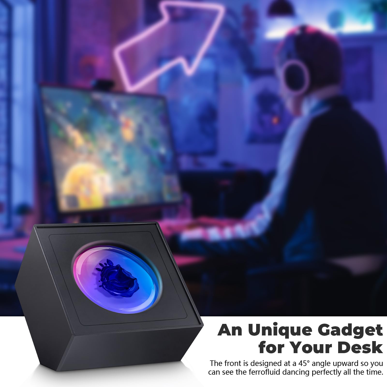 Ferrofluid Music Visualizer - Dancing Sound Sensitive Speaker with RGB Lights | Science Desk Toy for Office, Bedroom & Study | Perfect for Music Lovers, Tech Enthusiasts & Unique Gift Ideas