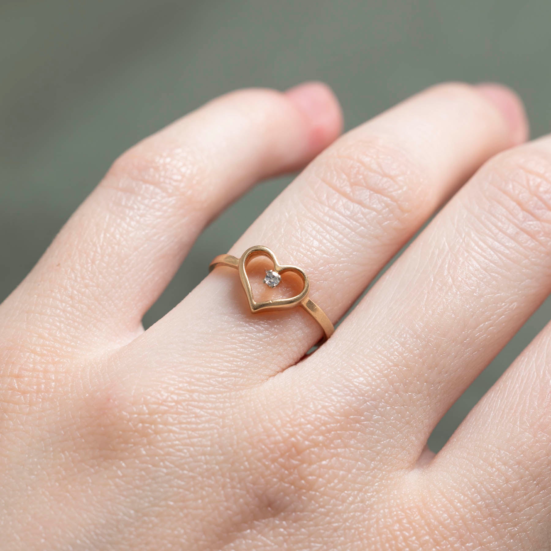 White Sapphire Open Heart Ring - 0.02ct Size 5 Sterling Silver Dainty Promise Ring for Women - Perfect for Valentine's Day, Anniversary & Romantic Gifts