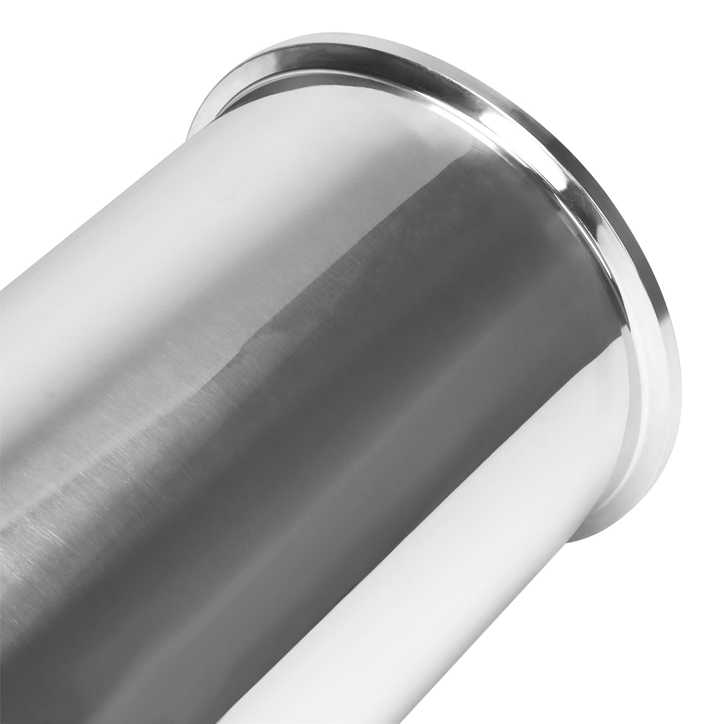 DERNORD 304 Stainless Steel Sanitary Spool Tube - 6 Inch Tri Clamp Ferrule Flange, 24 Inch (610mm) Length - Food Grade Seamless Round Tubing for Brewing, Dairy, Pharmaceutical & Beverage Processing