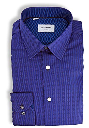 Duchamp London Men's Printed Dress Shirt - Stylish Formal & Business Casual Wear for Office, Parties & Special Occasions