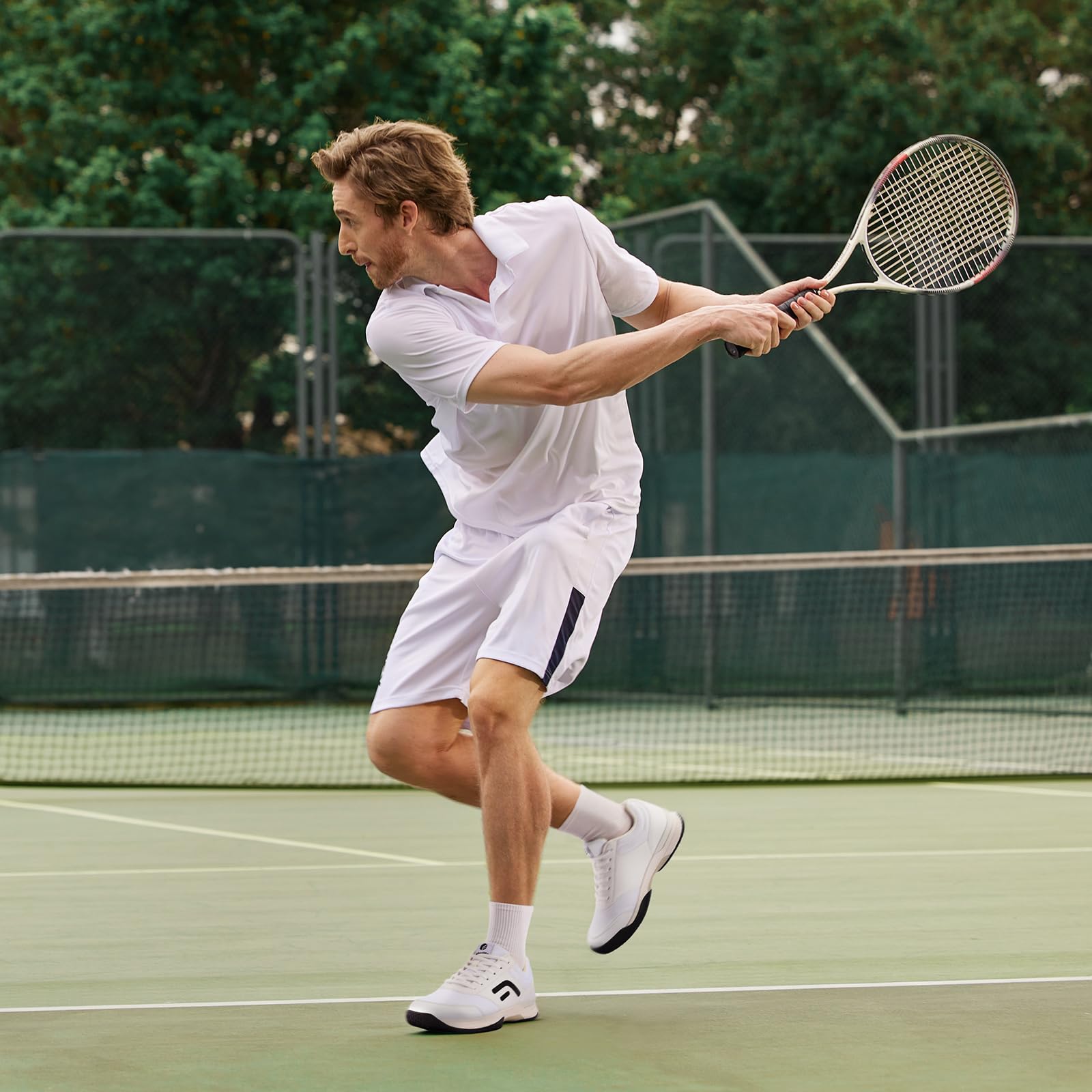 FitVille Men's Extra Wide Tennis Shoes - Pickleball, Racquetball & Squash Court Shoes with Arch Support - Perfect for All Court Sports & Active Lifestyle