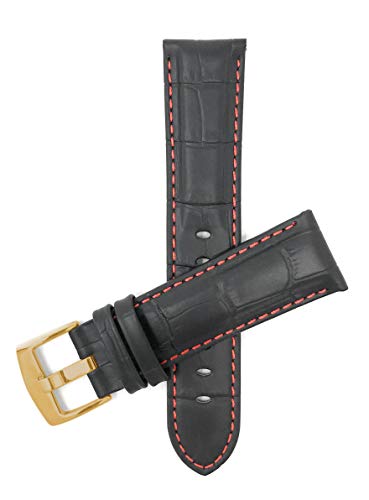 8 - Black and Red / Gold Buckle
