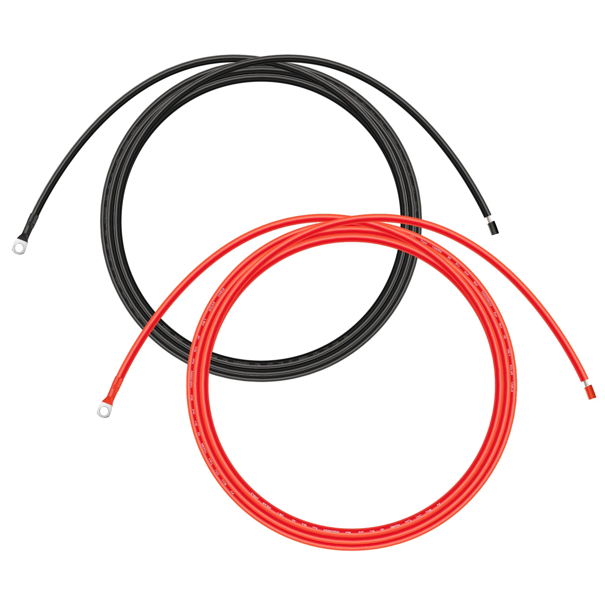 Rich Solar 8 AWG 10 Feet Solar Panel Battery Cable - Heavy Duty Copper Wire for Charge Controller to Battery Connection - Perfect for RV, Marine, and Off-Grid Solar Power Systems