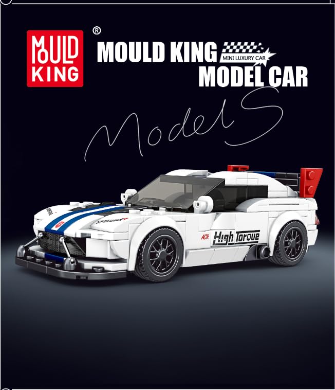 Mould King Speed Champion Viper Model Car Building Kit - 388PCS Sports Race Car Set with Display Case for Adults & Kids Age 8+ | DIY Construction Toy for Home Decoration, Gift & Collectible Display