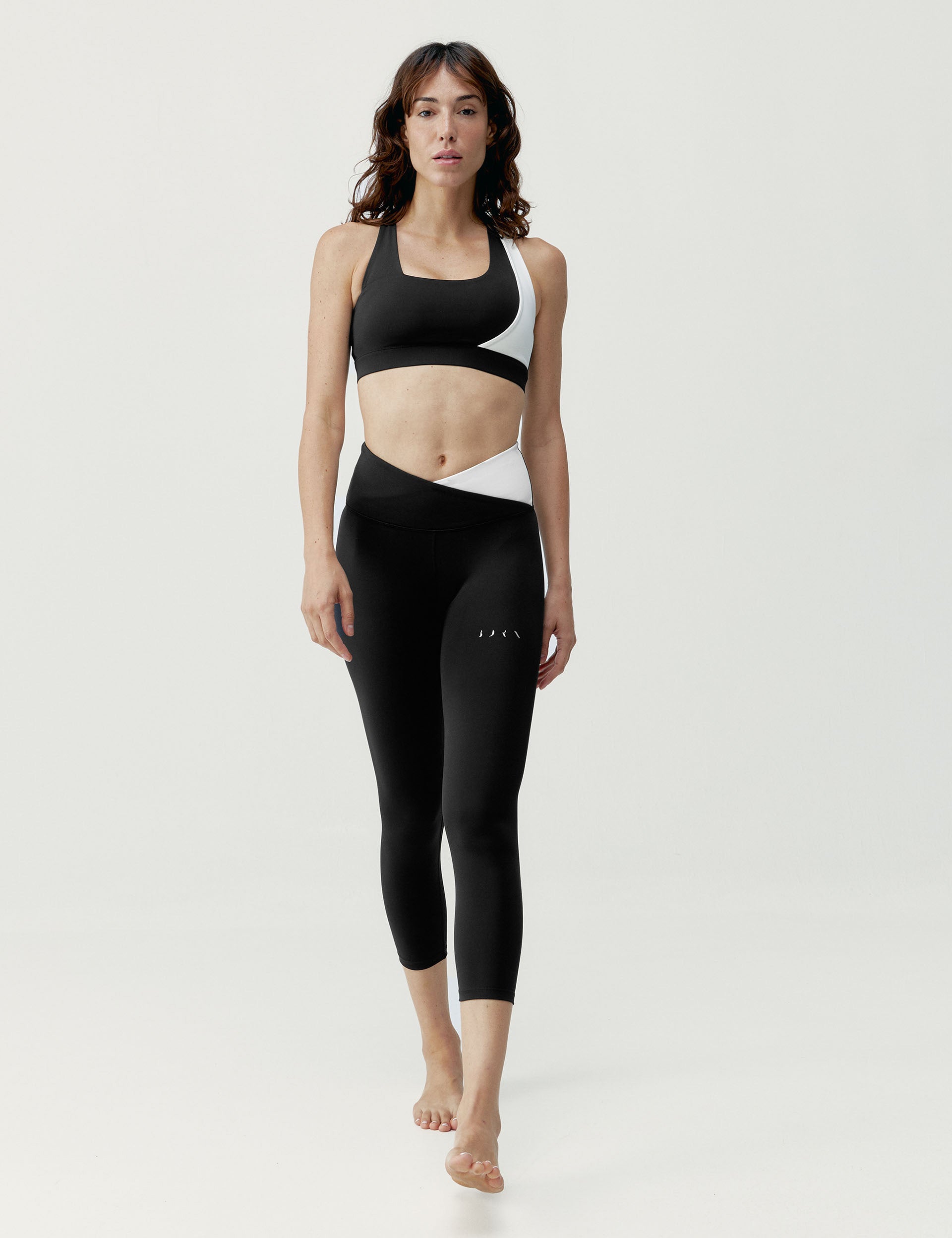 Cleo Bra - Comfortable Wireless Lingerie in Black & White Chalk | Perfect for Everyday Wear, Yoga & Lounge