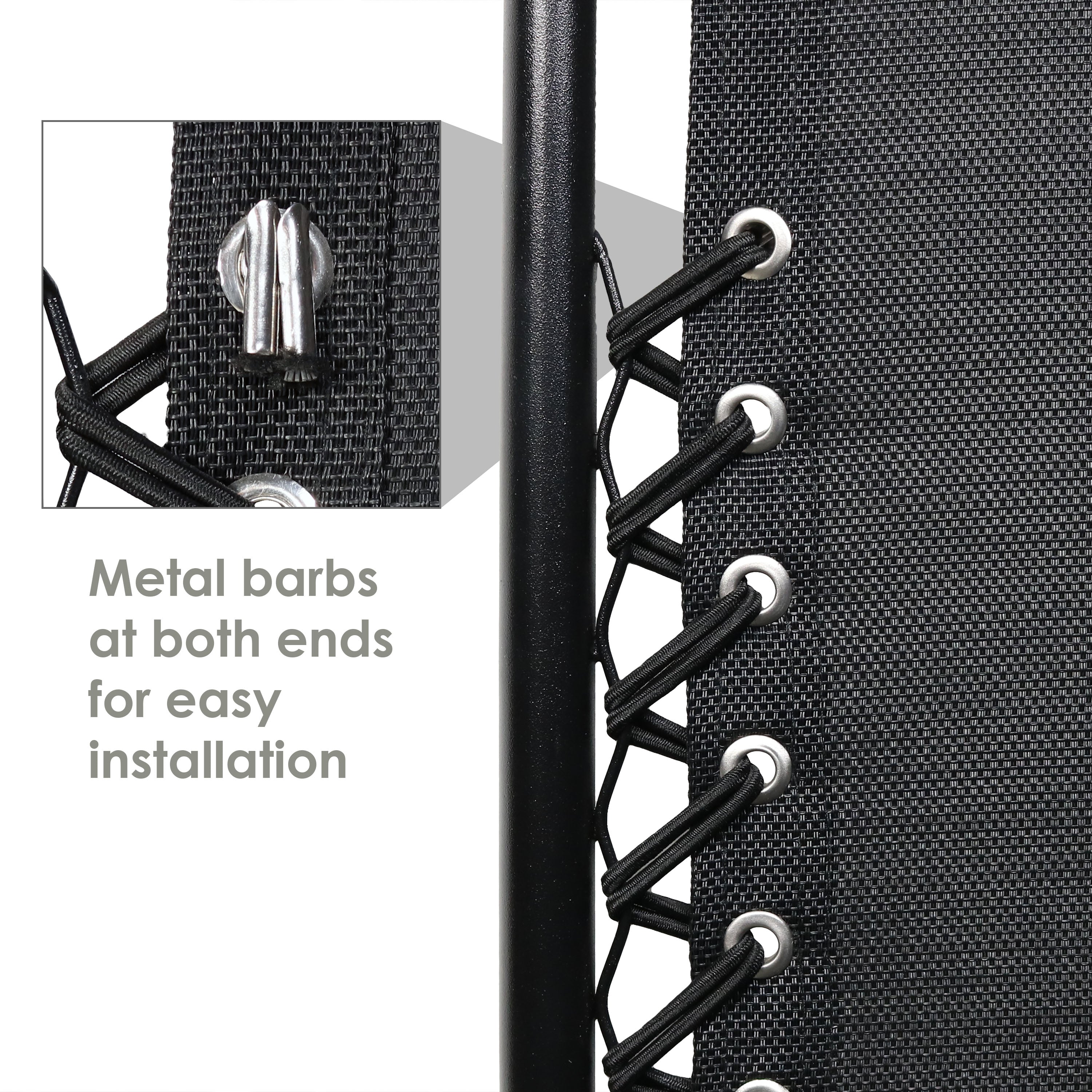 Sunnydaze Zero Gravity Chair Replacement Bungee Cords - Universal Fit, Black | Durable Outdoor Patio Furniture Accessories for Relaxing in Backyard, Poolside or Camping