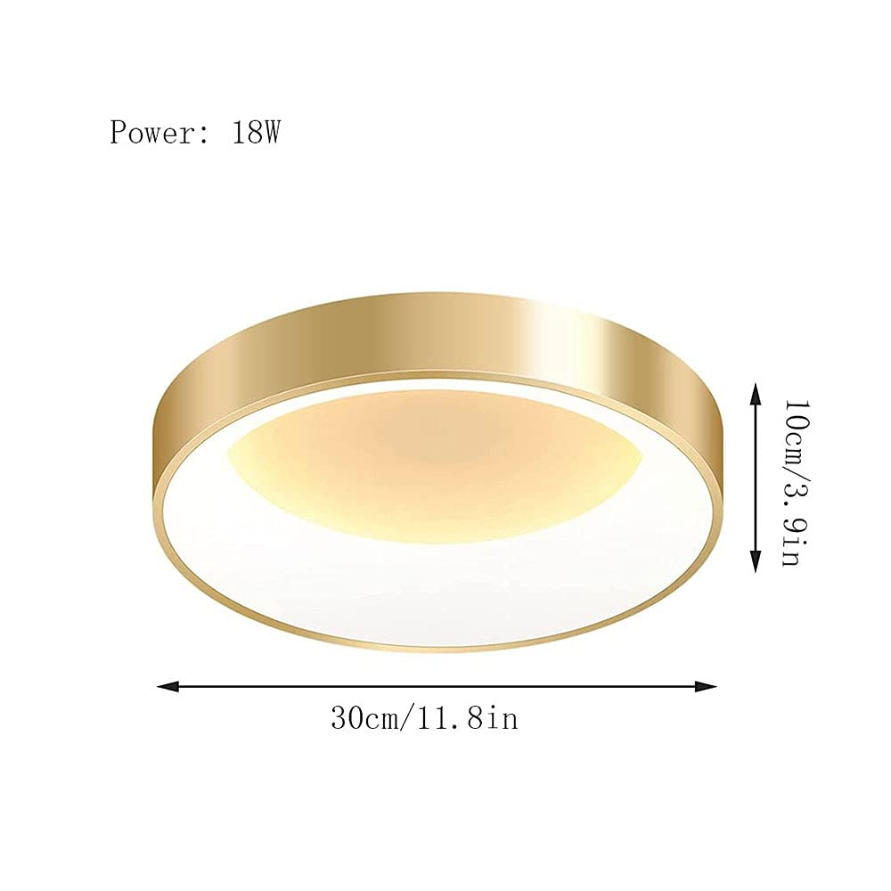 Nordic Luxury Dimmable LED Ceiling Light - Modern Round Flush Mount Fixture with Gold Finish - Energy Saving Flat Panel Lighting for Living Room, Bedroom & Kitchen - Perfect for Home Decor and Ambient Lighting
