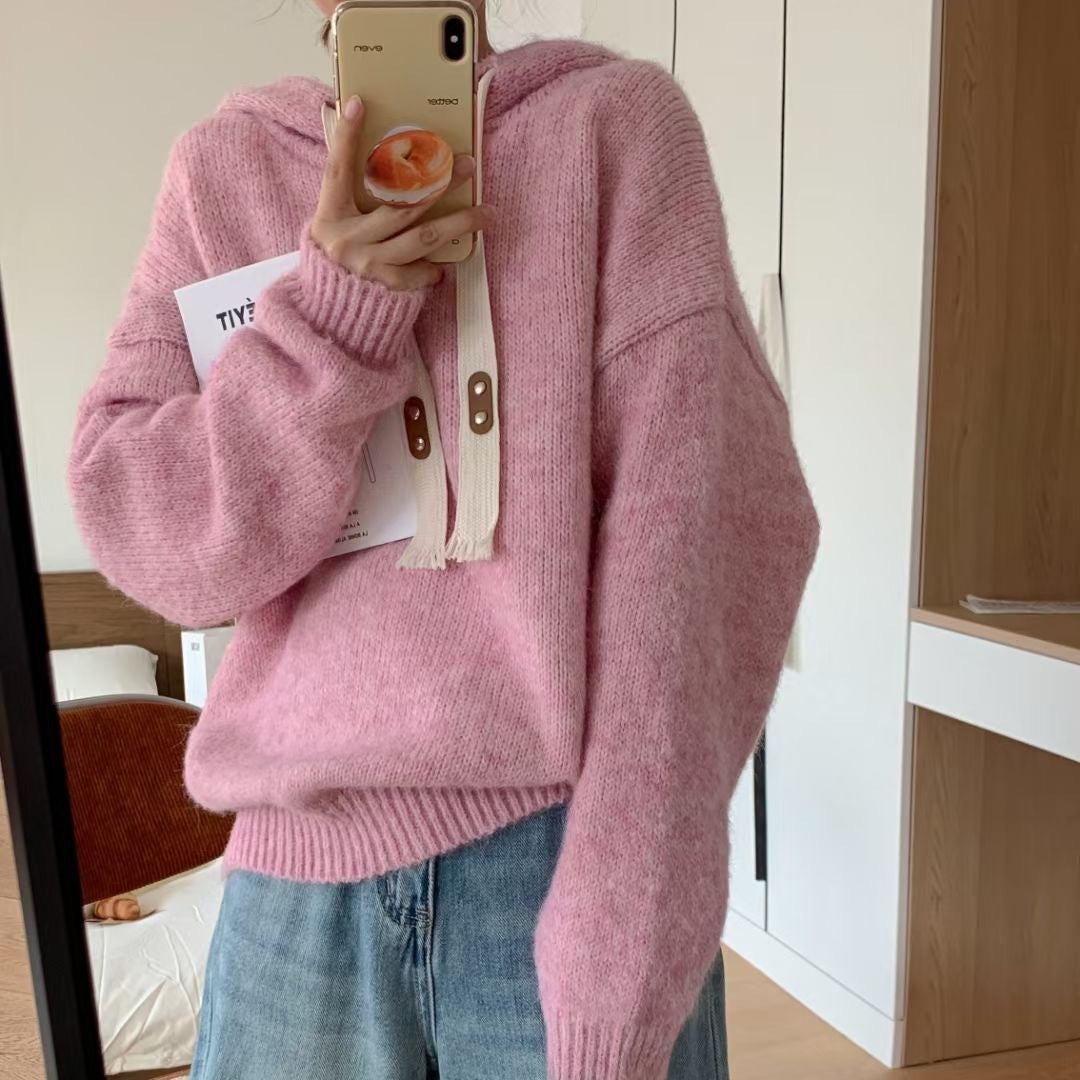Cozy Loose Hooded Sweater for Women - Soft Winter Pullover for Casual Wear | Perfect for Autumn & Winter Layering, Lounging at Home, and Outdoor Activities