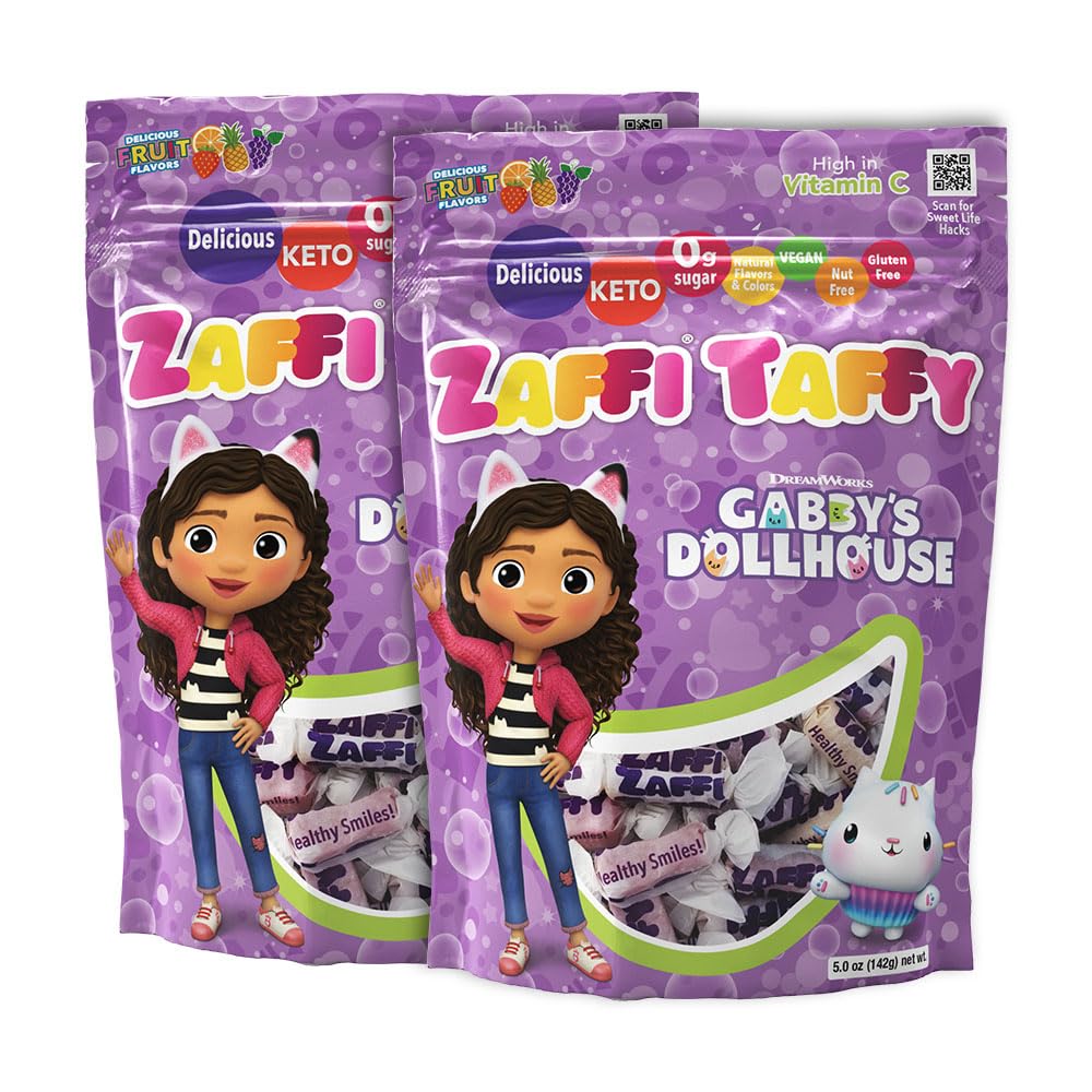 Zollipops Sugar Free Candy for Kids - Keto Friendly, Clean Teeth Taffy, Assorted Flavors, 10 Oz (Pack of 2) | Healthy Dental Treats for Children, Perfect for Birthday Parties, Halloween & School Snacks