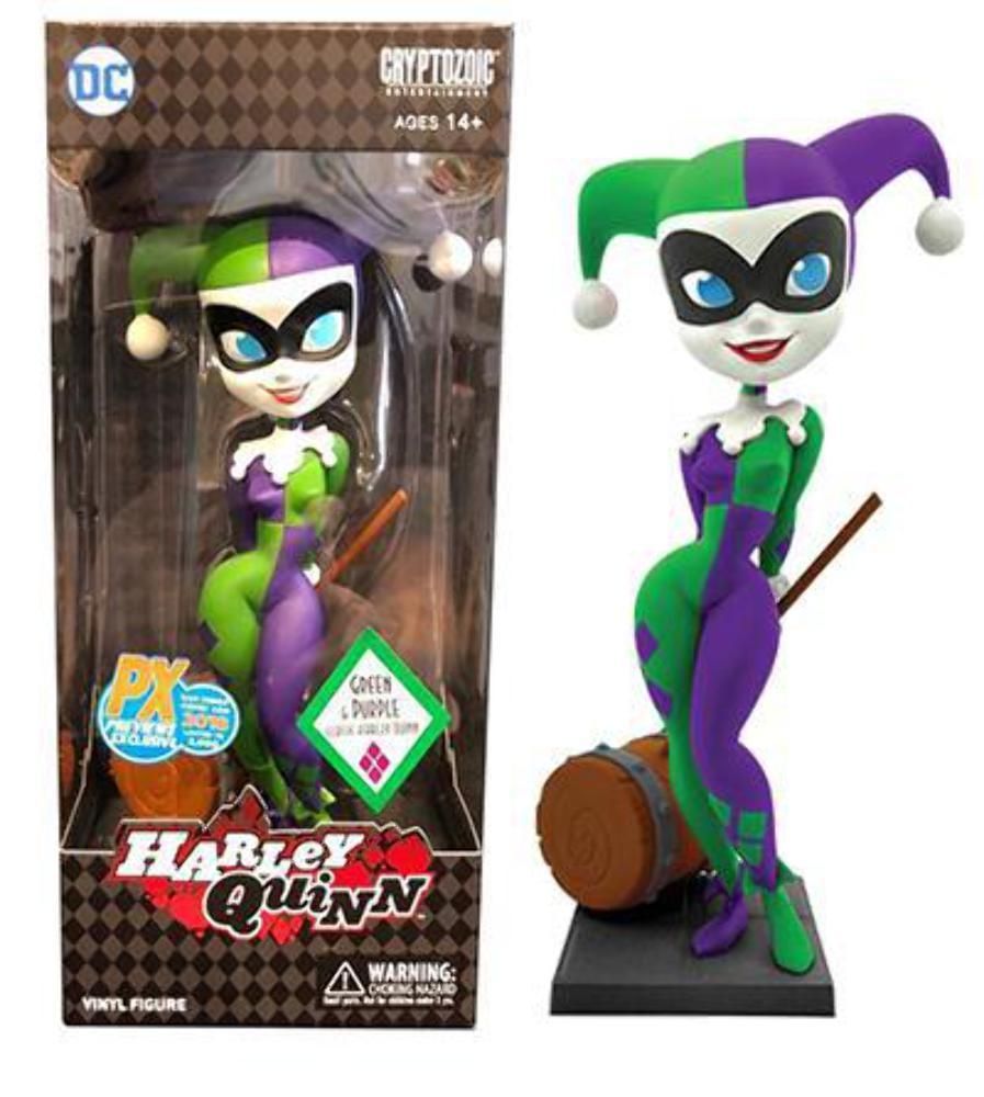 **2018 San Diego Comic Con Exclusive Purple & Green Harley Quinn Collectible Action Figure - Perfect for DC Fans, Collectors & Display Shelves**