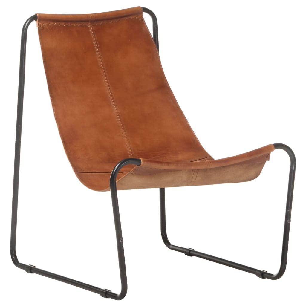 Premium Brown Leather Recliner Chair - Adjustable Lounge Chair for Living Room, Bedroom & Office - Comfortable Reading & Leisure Sofa Chair (Real Leather)